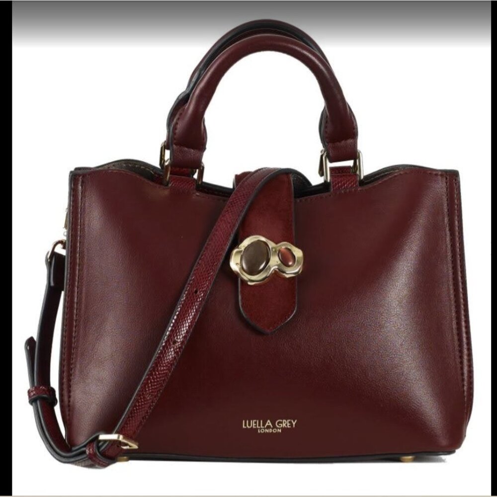 Luella Grey London Rosie Claret Multicompartmental Burgundy Crossbody Handbag
